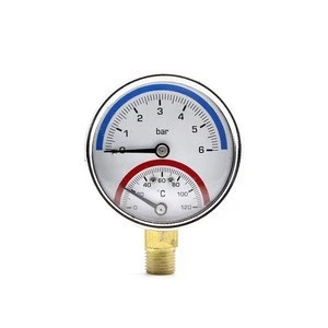 High Quality Bottom Connect 80mm 0-10 Bar Pressure Gauge Oil Car Temperature Gauge Pressure Gauge Regulator