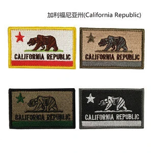 High Quality California Republic USA American state flag embroidered Patch