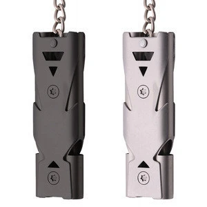 High Quality Double Pipe High Decibel Stainless steel Outdoor Emergency Survival Whistle Keychain Cheerleading Whistle