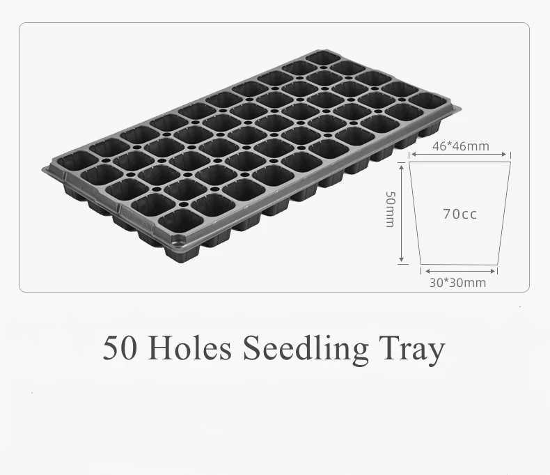 High Quality 50 Holes Nursery Seedling Wholesale Plastic Trays Agriculture Seedling Trays Seedling Tray Plastic