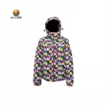 High quality personalize ski wear ski shell jacket multicolored women winter warm comfortable waterproof ski jacket
