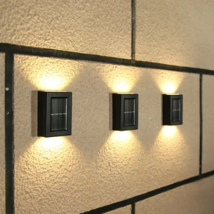 High Quality Waterproof Ip65 Double Sided Led Wall Lamp Modern Outdoor Solar Wall Lights up and down wall garden solar lamp