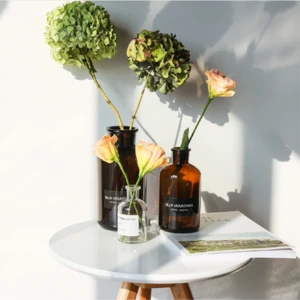 High quality wholesale home decor round shape glass flower vases