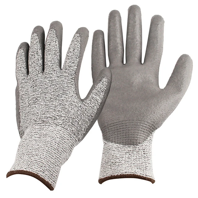 High Quality Working Safety Cut Resistant PU Coated Gloves EN388 Anti Slip Gloves For Automotive Manufacturing ,Paper Industry
