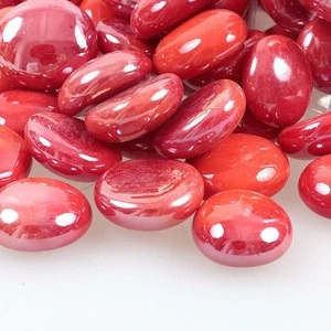 High Temperature Luster Decorative Fire Glass Beads Pebbles Stones for Garden Succluent  Decoration