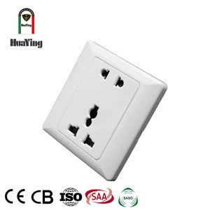 Home hotel office white 13 amp 3 pin multi all-purpose plug receptacle socket