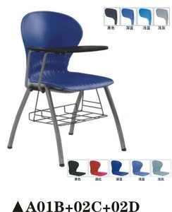 Hostsale school bookcase plastic student chairs with waiting tablet A01B+025C+02D