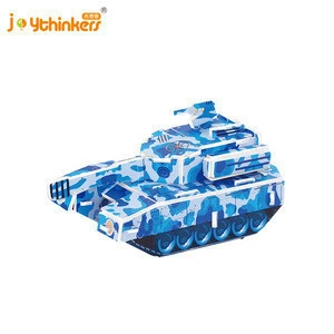 Hot Amazon Creative Novelty Gift Promotional Medium tank pullback car Tank 3D foam puzzle Mini toy Car puzzle Collection gifts