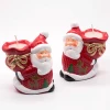 Hot sale factory direct price Santa Claus snowman ceramic Christmas figurine doll candlestick
