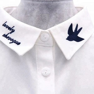 Hot Sale Fake Collar White Tie Vintage Detachable Shirt Collar False Collar Lapel Blouse Top Women Clothes Accessories