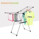 Hot Sale Portable Plastic Ladder Design Standing Cloth Display Rack