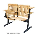 Hot Sale School double desk and chair Wood Desk And Chair Attached For Student