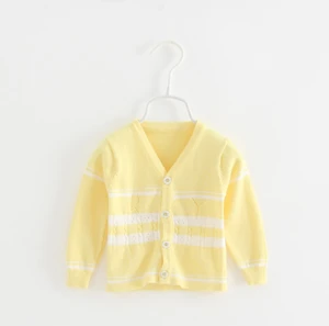 Hot sale Simple style 100% cotton newborn baby cardigan sweater baby knitted sweater