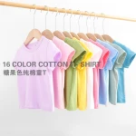 Hot Sale Summer Solid Color Children's Short-sleeved Cotton Candy Color Kids T-shirt