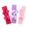 Hot-sales new big hot pink kids infant baby girls head wraps hair elastic bands ribbon bows wiit cotton headband wh-1523