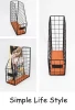 Hot-Sell Modern style Stationery Organization- Wooden &amp; Iron wire Desktop File Basket For Home Storage &amp; Office