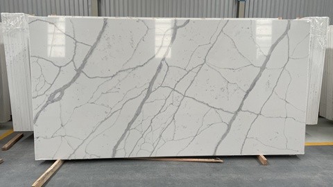 Hot-sell White Quartz Slabs Marble Look Vein Artificial Quartz Big Slab with Wholesaler Price