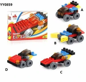 Hot selling amazon best gift plastic toys car set building block toys