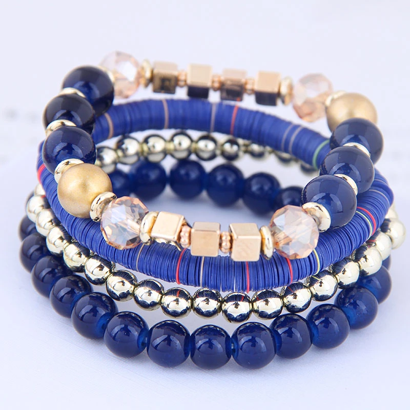Hot selling Fashion Bohemian beads bracelets set Elastic beads bracelet Four pieces beads bracelet set W9052496