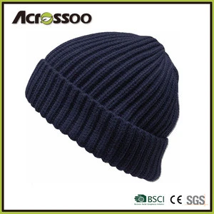 hot selling thick knitted Ribbed Beanie