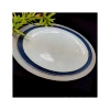 Hotel supplies  Luxury Kaleidoscope embossed collection dinnerware sets oval plate with gold rim fish plates ceramic