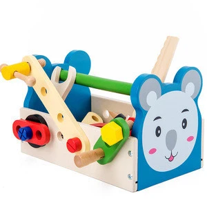 Hotsale Wooden Children&#39;s Tool Set Toys Repair Pretend Play Wooden Tool Box Tool Kit