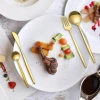 hotselling Classic western Stainless steel golden steak fork spoon tableware set