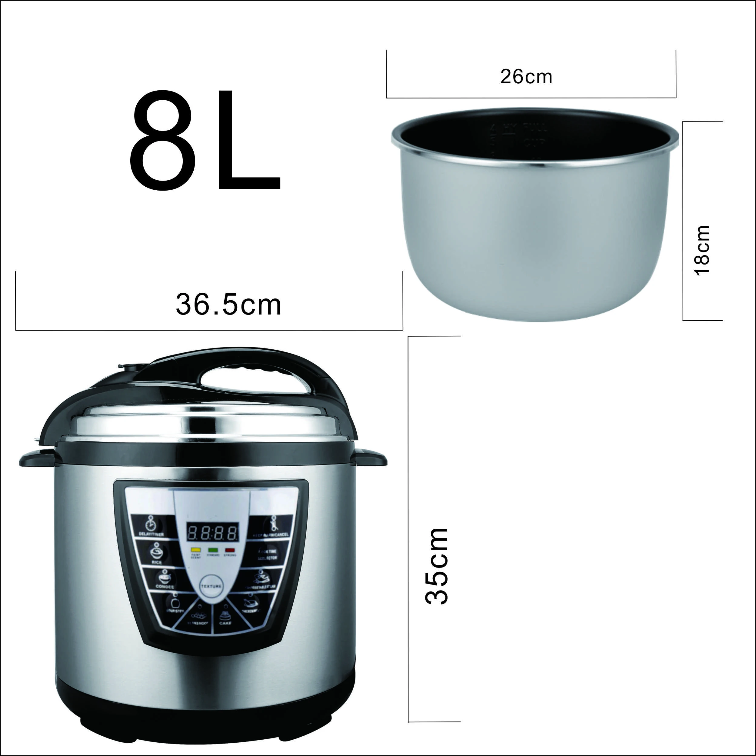 Household auto electric pressure cooker german cookers 10l