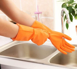 Household cleaning latex gloves, clothes washing dishes rubber waterproof gloves