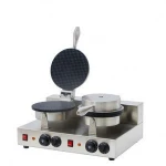 Industrial Customized Plate Waffle Maker For 2 pcs Waffle Cone Machine