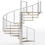 Intelligent space saving cast iron spiral stair high quality villa stainless steel spiral stairs