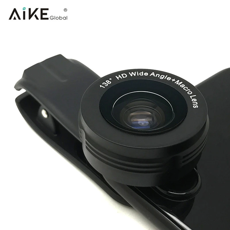 Itechglobal most cheap smartphonemini clip camera lenses 4K vision138 degree wide angle macro lens 2 in 1 lens kit