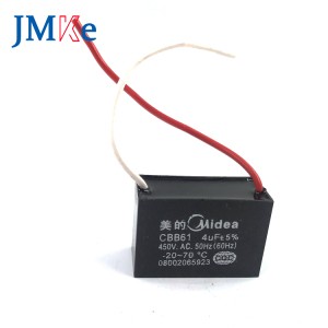 JMKE 4uf Ceiling fan motor capacitor CBB61 starter polypropylene film capacitor with wires