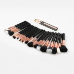 JOYBONS Custom Synthetic Hair Wooden Handle 29Pcs High Quality Makeup Brush Set Fan Brush With PU Cosmetic Bag