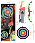 Kids Outdoor Hunting Game Toys Led Light Up Recurve Bow and Arrow Archery Toy Set
