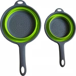 Kitchen Foldable Pasta Strainers Collapsible Colanders with Handles Space-Saver Folding Silicone Colander Capacity of 2 Quart