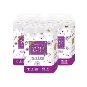 Korea ITC 3 ply toilet tissue bathroom tissue roll tissue toilet paper bathroom paper 100% natural pulp 3 ply Deco