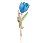 Korean Fashion Diamond-studded Tulip Flower Brooch Clothing Accessories Brooch Plating Alloy Ladies Brooch