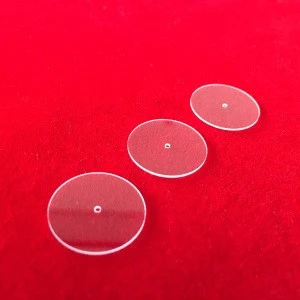 laser boring round and small clear silica quartz glass plate