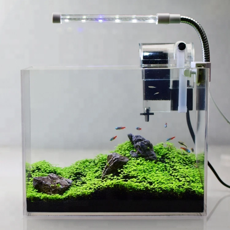 LED Fish Tank Light With Cleaner Acrylic Small Aquarium Wholesale