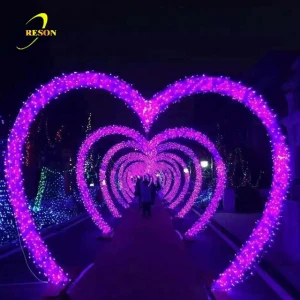 LED illuminated wedding lights decoration heart shaped arches