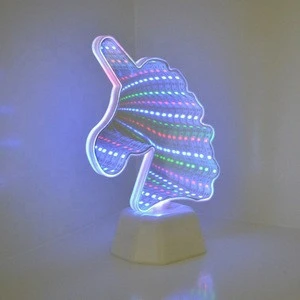 led unicorn mirror lamp tunnel lights for home decoration