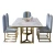 Import luxury dining room furniture set rectangular marble top gold stainless steel table with 6 chairs dining tables set from China