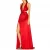 Import Luxury fashion design high quality cuustom side slit red maxi evening wedding dress simple from China