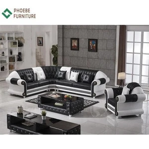 Luxury l shaped turkey sofa set furniture classic living room sofa modern design with cafe and TV table