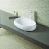 Luxury Oval White Ceramic Countertop Sinks Solid Surface Wash Basin Bathroom Sink For Sanitary Ware
