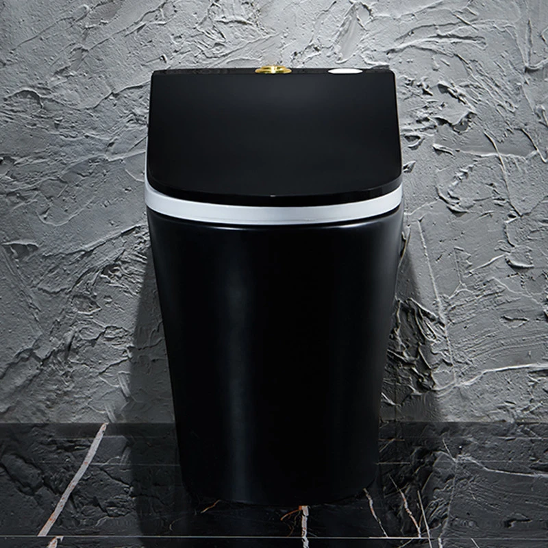Luxury quality bathroom elongated ceramic black toilet automatic siphonic flush self cleaning intelligent one-piece smart toilet