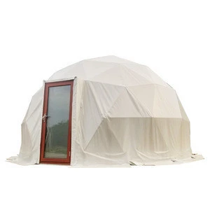 Luxury roof glamping hotel white color geodesic dome tent