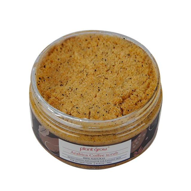 Luxury Vegan Honey Green Tea Tree Or African Arab Coffee Sea Salt Body Scrub With Brightening