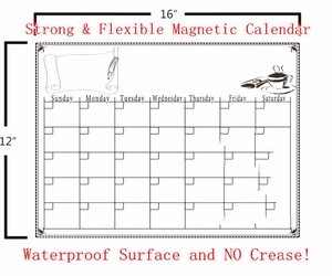 Magnetic Refrigerator Calendar Monthly Dry Erase Board for Kitchen Fridge 16&quot;x12&quot;